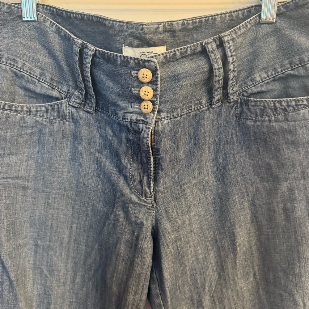LOFT Wide Leg Jeans Size 6 Lightweight with pockets ! Ann Taylor Loft - Picture 3 of 9